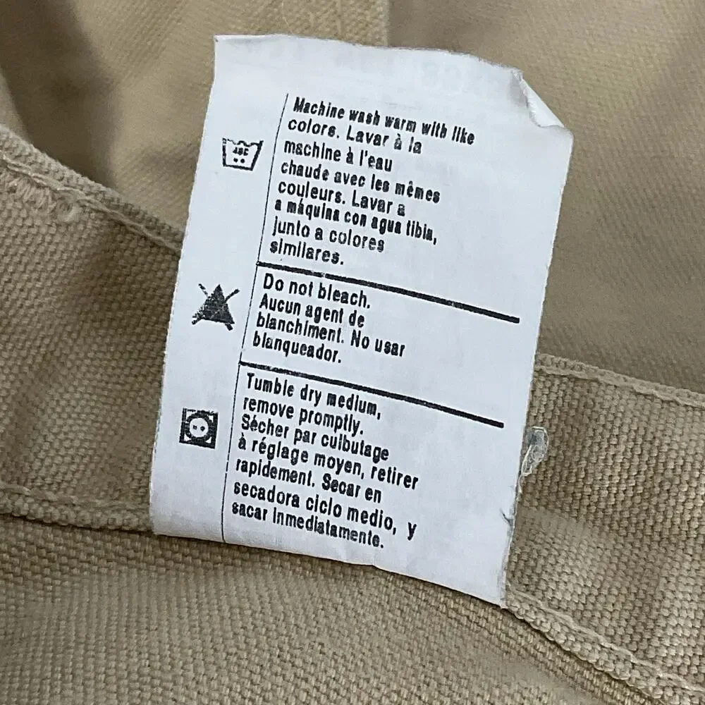 Carhartt B11 Washed Duck Work Pants Cargo Dark Khaki Tan Wet Pants size 36 x 30